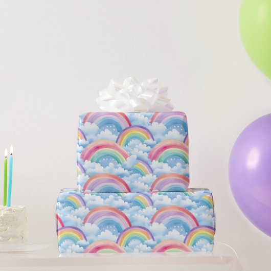 Rainbows and Clouds Cadeaupapier (Feestgeschenken)