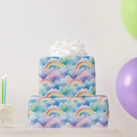 Rainbows and Clouds Cadeaupapier (Feestgeschenken)