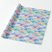 Rainbows and Clouds Cadeaupapier (Uitgerold)