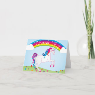 Rainbows and Unicorn Thank You Notes Bedankkaart