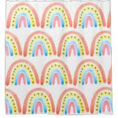 Rainbows Boho Pink Yellow Hearts Douchegordijn (Voorkant)