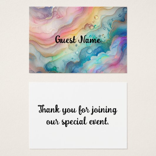 Rainbows & Bubbles Cartes de Place (Devant & derrière)