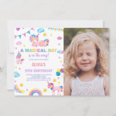 Rainbows drapeaux Unicorn Anniversaire Invitations (Devant)