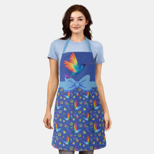 Rainbows en Love Humming Bird Apron in Blueberry Schort