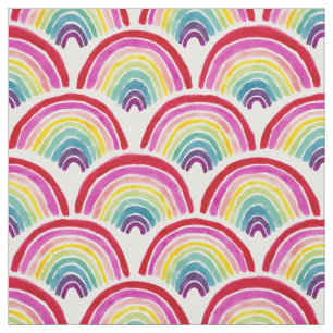 RAINBOWS FOREVER Colorful LGBTQ Pride Scallop Stof
