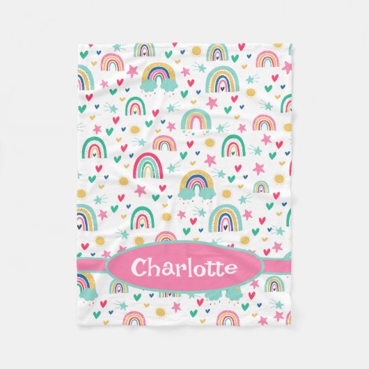 Rainbows, gepersonaliseerd fleece deken (Voorkant)