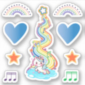 Rainbows Hearts en Unicorn Sticker (Voorkant)
