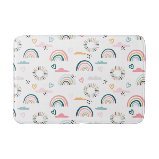 Rainbows & Hearts Patroon Badmat (Voorkant)