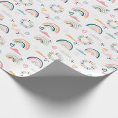 Rainbows & Hearts Patroon Cadeaupapier (Hoek)