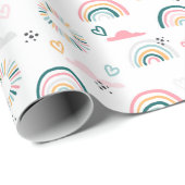 Rainbows & Hearts Patroon Cadeaupapier (Rol Hoek)