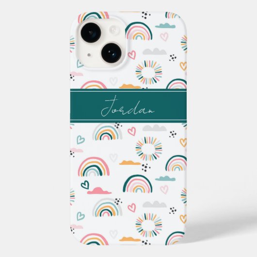 Rainbows & Hearts Patroon Case-Mate iPhone Case (Achterkant)