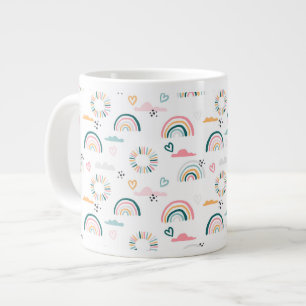 Rainbows & Hearts Patroon Extra Grote Beker