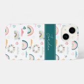 Rainbows & Hearts Patroon iPhone Hoesje (Achterkant horizontaal)