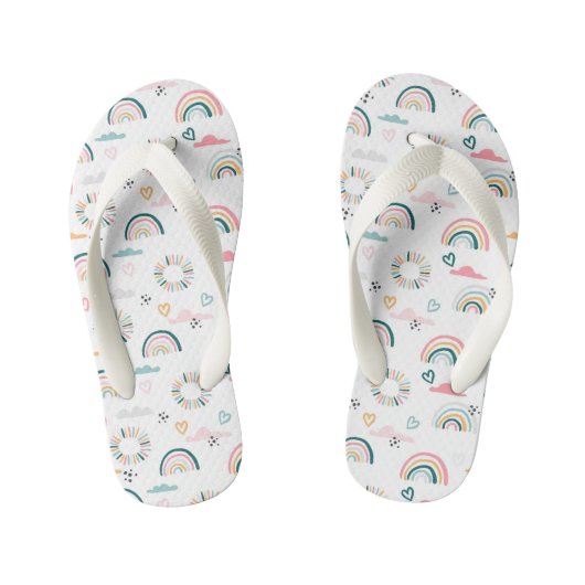 Rainbows & Hearts Patroon Kinder Teenslippers (Voetbed)