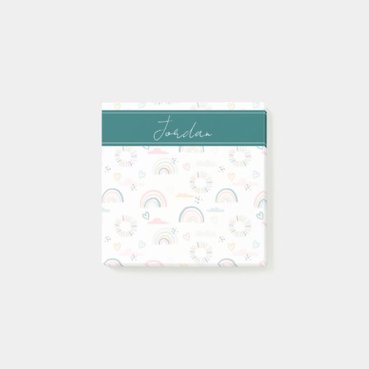Rainbows & Hearts Patroon Post-it® Notes (Voorkant)