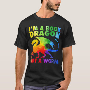 Rainbows Ik ben een boek Draken geen worm LGBT Gay T-shirt