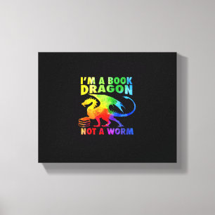 Rainbows I'm a Book Dragons Not a Worm LGBT Gay Canvas Afdruk