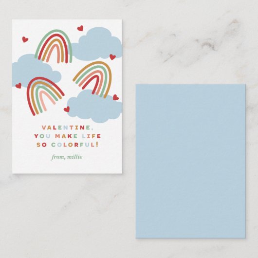 Rainbows Kleurrijke Life Class Valentijn Kaart (Voorkant / Achterkant)