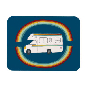 Rainbows Retro RV Whimsical Camping Motorhome Magneet