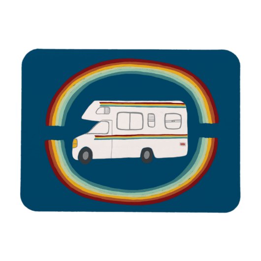 Rainbows Retro RV Whimsical Camping Motorhome Magneet (Horizontaal)