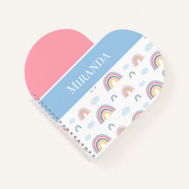Rainbows Roze Blauw Gepersonaliseerde Typografie Notitieboek
