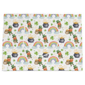 Rainbows Shamrocks Leprechauns St Patrick's Day  Groot Cadeauzakje (Voorkant)
