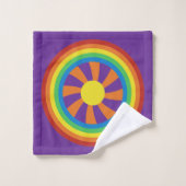 Rainbows style années 70 et Motif graphique Sun (Gant de toilette)