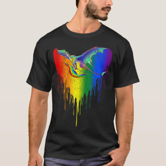 Rainbows tekent het hart op basis van LGBT Gay Les T-shirt