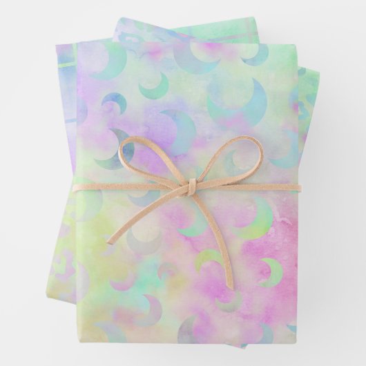 Rainbowy kleurrijke holografische schattig inpakpapier vel (In situ)