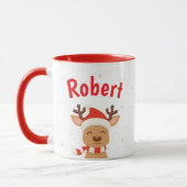 Raindeer Santa Personaliseer Christmas Coffee Mok (Links)