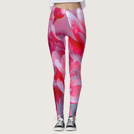 Raindrop Blush Pink Blossom Leggings (Voorkant)
