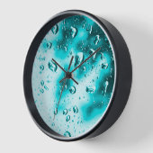 Raindrop Clock - Blauwgroen gezicht (Hoek)