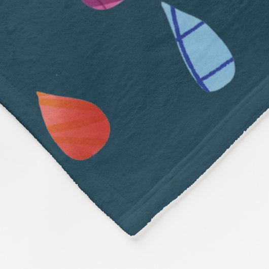 Raindrop, collage, thema funky kleuren fleece deken (Hoek)