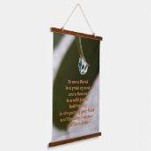 Raindrop op top van Leaf William Blake Quote Hangend Wandkleed (Gebogen)