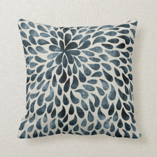 Raindrop Pattern Deep Blue Kussen