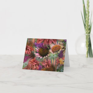 Raindropped bloeit notecard kaart