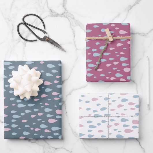 Raindrops Baby shower Gift Inpakpapier Vel (Voorkant)
