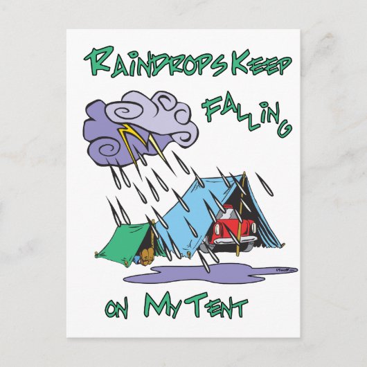 Raindrops Camping Briefkaart (Voorkant)