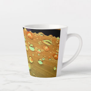 Raindrops Closeup, Spacey Rust Sinaasappel Latte Mok