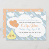 Raindrops & Clouds Baby shower Uitnodiging (Voorkant / Achterkant)