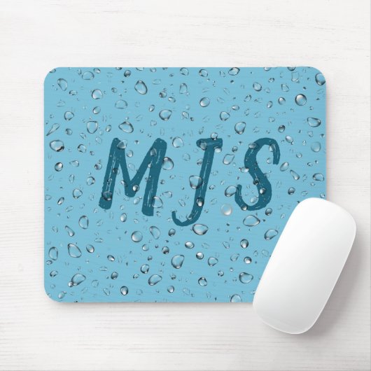 Raindrops en monogram muismat (Met muis)