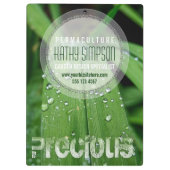 Raindrops Green Grass Business Cliboard Klembord (Achterkant)