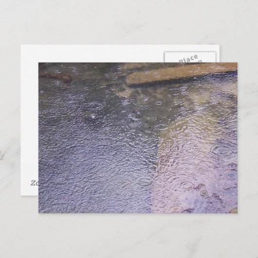 Raindrops in een puddle briefkaart (Voorkant / Achterkant)