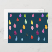 Raindrops kraakbeen schattige collage boho briefkaart (Voorkant / Achterkant)