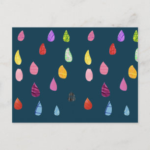 Raindrops kraakbeen schattige collage boho briefkaart