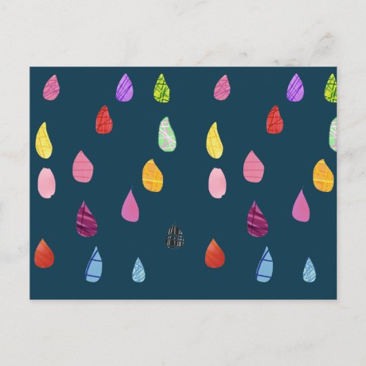 Raindrops kraakbeen schattige collage boho briefkaart (Voorkant)