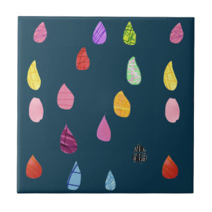 Raindrops kraakbeen schattige collage boho tegeltje