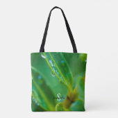 Raindrops on Green Leaves Tote bag (Achterkant)