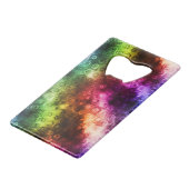 Raindrops op Abstract vloeibaar regenboog Kredietkaart Flessenopener (Voorkant Gekanteld)