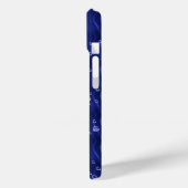 Raindrops op blauw metaal Case-Mate iPhone case (Achterkant / Links)